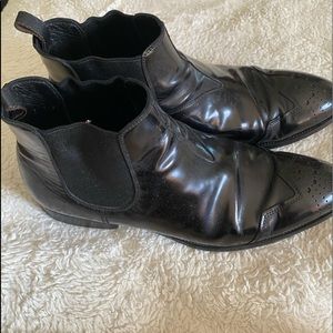 MENS PRADA LEATHER BOOTS